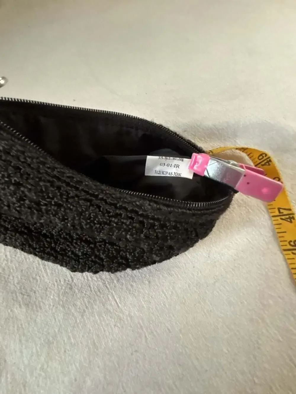 The Sak Black Crochet Zippered Pouch/Cosmetics Bag